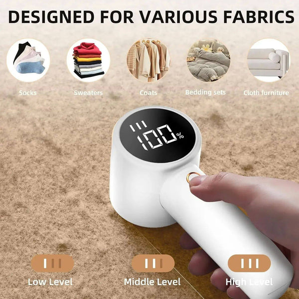 Digital Fabric Shaber & Lint Remover with 3-Speed LED Display